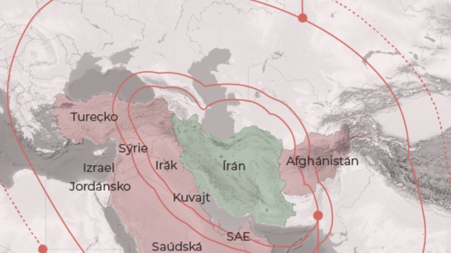 Mapa: Jaký je dostřel íránských raket